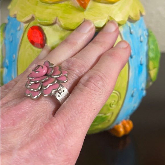WOW POSHMARK - Authentic Chanel Camilla Silver & Pink Flower Design Winner Ring - Picture 13 of 16